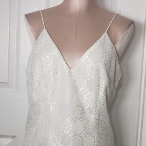 Coveri Sexy White Mini Pearly Cocktail Shift Dress